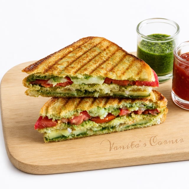 Bombay Veg Sandwich w/ Fries.